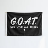 God Provides Faithfully Flag 3x5 FT Christian Faith Inspirational Bold Black White Banner Wall Decor Church Indoor Hanging Polyester
