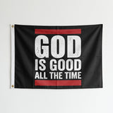 God Provides Faithfully Flag 3x5 FT Christian Faith Inspirational Bold Black White Banner Wall Decor Church Indoor Hanging Polyester