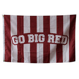 Vibrant Go Big Red Team Pride Banner Premium Polyester Double Stitched Fade Proof for Sunlit Plant-Filled Bedroom Dorm Room College Fan Home Decoration