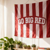 Vibrant Go Big Red Team Pride Banner Premium Polyester Double Stitched Fade Proof for Sunlit Plant-Filled Bedroom Dorm Room College Fan Home Decoration