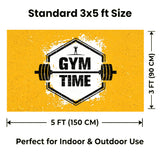 Gym Time Flag 3x5 FT Fitness Banner Weightlifting Workout Wall Decor for Home Gym, Garage, Indoor Outdoor Hanging Decoration