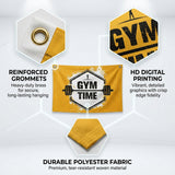 Gym Time Flag 3x5 FT Fitness Banner Weightlifting Workout Wall Decor for Home Gym, Garage, Indoor Outdoor Hanging Decoration