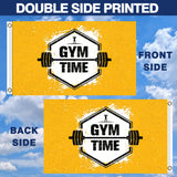 Gym Time Flag 3x5 FT Fitness Banner Weightlifting Workout Wall Decor for Home Gym, Garage, Indoor Outdoor Hanging Decoration