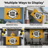 Gym Time Flag 3x5 FT Fitness Banner Weightlifting Workout Wall Decor for Home Gym, Garage, Indoor Outdoor Hanging Decoration