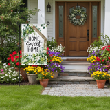 12x18 Inch Home Sweet Home Garden Flag 3 Layer Knitted Polyester Double Sided Vertical Yard Flag, Customizable Floral House Outdoor Decor