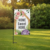 12x18 Inch Home Sweet Home Garden Flag 3 Layer Knitted Polyester Double Sided Vertical Yard Flag, Customizable Floral House Outdoor Decor
