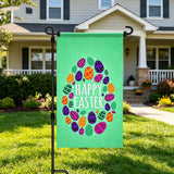 12x18 Inch Happy Easter Garden Flags Banner, 3-Layer Knitted Polyester Double Sided Decor for Patio & Yard