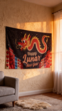 2026 Year of the Dragon Happy Lunar New Year Flag, 3x5ft Chinese New Year Decoration Banner, Double Sided Print Festival Flag for Home Party Garden Yard Decor, Customizable