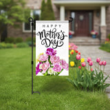 12x18IN Happy Mother's Day Garden Flag, Colorful Rose Floral Banner, 3-Layer Knitted Polyester Double Sided Mother's Day Decor for Patio & Yard