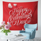 Calentines Festival Tapestry Happy Calentines Day Wall HangingWhite Heart Tapestries Decoration for Bedroom Living Room