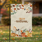 Happy Fall Y'all Garden Flag 12x18 Inch Vintage Truck Pumpkin Orange Plaid Harvest Autumn Yard Lawn Outdoor Seasonal Polyester