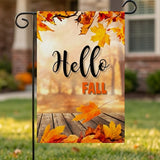 Happy Fall Y'all Garden Flag 12x18 Inch Vintage Truck Pumpkin Orange Plaid Harvest Autumn Yard Lawn Outdoor Seasonal Polyester