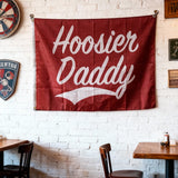 Hoosier Daddy funny flag hanging in dorm room wall decor 3x5ft