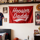 Hoosier Daddy funny flag hanging in dorm room wall decor 3x5ft