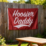 Hoosier Daddy funny flag hanging in dorm room wall decor 3x5ft