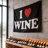 I love WINE Flag 3x5ft, Durable Polyester Wine Lover Banner with Brass Grommets, Ideal for Bar, Man Cave & Wine Tasting Party, Custom Sizes Available