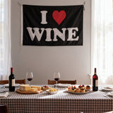 I love WINE Flag 3x5ft, Durable Polyester Wine Lover Banner with Brass Grommets, Ideal for Bar, Man Cave & Wine Tasting Party, Custom Sizes Available