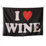I love WINE Flag 3x5ft, Durable Polyester Wine Lover Banner with Brass Grommets, Ideal for Bar, Man Cave & Wine Tasting Party, Custom Sizes Available
