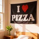 Funny Pizza Lover Flag 3x5ft Fade Resistant Polyester Banner for Pizza Shop Food Truck Party