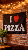 I Love Pizza Flag 3x5ft Polyester I ❤️ PIZZA Banner with Brass Grommets for Kitchen Dorm Decor