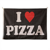 I Love Pizza Flag 3x5ft Polyester I ❤️ PIZZA Banner with Brass Grommets for Kitchen Dorm Decor