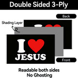 I Love Jesus Flag 3x5 FT Christian Red Heart Black White Banner Wall Decor Home Church Indoor Outdoor Hanging Sign Polyester