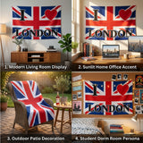 I Love London Flag 3x5 FT Union Jack UK Britain Heart Banner Wall Decor Indoor Outdoor Souvenir Hanging Sign Polyester