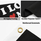 I Love My Family Flag 3x5 FT Funny Quote Banner Family Home Decor Outdoor Indoor Wall Hanging Decoration