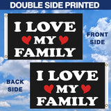 I Love My Family Flag 3x5 FT Funny Quote Banner Family Home Decor Outdoor Indoor Wall Hanging Decoration