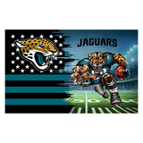 NFL Jaguars Polyester Digital Printing 3x5ft Outdoor Banner with Brass Grommets