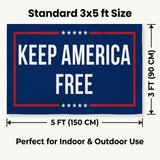 3x5 FT Keep America Free Flag Patriotic Banner Outdoor Wall Hanging Decoration Double Sided Printed American Style Flag