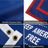 3x5 FT Keep America Free Flag Patriotic Banner Outdoor Wall Hanging Decoration Double Sided Printed American Style Flag