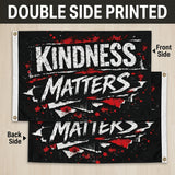 Kindness Matters Flag 3x5 FT Grunge Paint Splatter Inspirational Black Red White Banner Wall Decor Indoor Outdoor Hanging Polyester