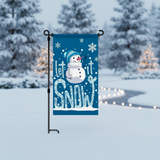 12x18 Inch Let It Snow Snowman Garden Flag 3 Layer Knitted Polyester Double Sided Vertical Yard Flag, Customizable Winter Snow Outdoor Decor