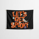 Happy Halloween Flag 3x5 FT Retro Comic Bat Orange Black Bold Banner Wall Decor Indoor Outdoor Party Hanging Sign Polyester