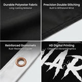 Life Is War Flag 3x5 FT Grunge Scratch Paint Splatter Motivational Black White Banner Wall Decor Gym Indoor Outdoor Hanging Polyester