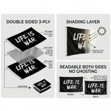 Life Is War Flag 3x5 FT Grunge Scratch Paint Splatter Motivational Black White Banner Wall Decor Gym Indoor Outdoor Hanging Polyester