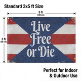 3x5 FT Live Free Or Die Flag Patriotic Banner Outdoor Wall Hanging Decoration Double Sided Printed American Style Flag