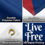 3x5 FT Live Free Or Die Flag Patriotic Banner Outdoor Wall Hanging Decoration Double Sided Printed American Style Flag