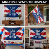 3x5 FT Live Free Or Die Flag Patriotic Banner Outdoor Wall Hanging Decoration Double Sided Printed American Style Flag