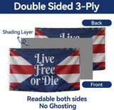 3x5 FT Live Free Or Die Flag Patriotic Banner Outdoor Wall Hanging Decoration Double Sided Printed American Style Flag