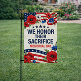 12x18 Inch Patriotic Memorial Day Garden Flags Banner, 3-Layer Knitted Polyester Double Sided Decor for Patio & Yard