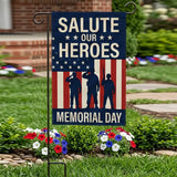 12x18 Inch Patriotic Memorial Day Garden Flags Banner, 3-Layer Knitted Polyester Double Sided Decor for Patio & Yard