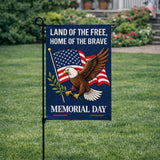 12x18 Inch Patriotic Memorial Day Garden Flags Banner, 3-Layer Knitted Polyester Double Sided Decor for Patio & Yard