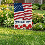 12x18 Inch Patriotic Memorial Day Garden Flags Banner, 3-Layer Knitted Polyester Double Sided Decor for Patio & Yard