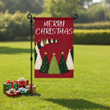 12x18 Inch Merry Christmas Garden Flag 3 Layer Knitted Polyester Double Sided Vertical Yard Flag, Customizable Christmas Tree Outdoor Decor