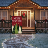 12x18 Inch Merry Christmas Garden Flag 3 Layer Knitted Polyester Double Sided Vertical Yard Flag, Customizable Christmas Tree Outdoor Decor