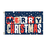 Merry Christmas Flag 3x5 FT Santa Hat String Lights Snowflake Black Banner Wall Decor Indoor Outdoor Holiday Hanging Polyester Sign