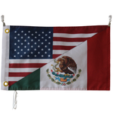 Mexico-USA flag Polyester Digital Printing 3x5ft Outdoor Banner with Brass Grommets