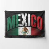 Mexico Flag 3x5 FT Bold Eagle Coat of Arms Green White Red Black Banner Wall Decor Indoor Outdoor Patriotic Hanging Polyester Sign